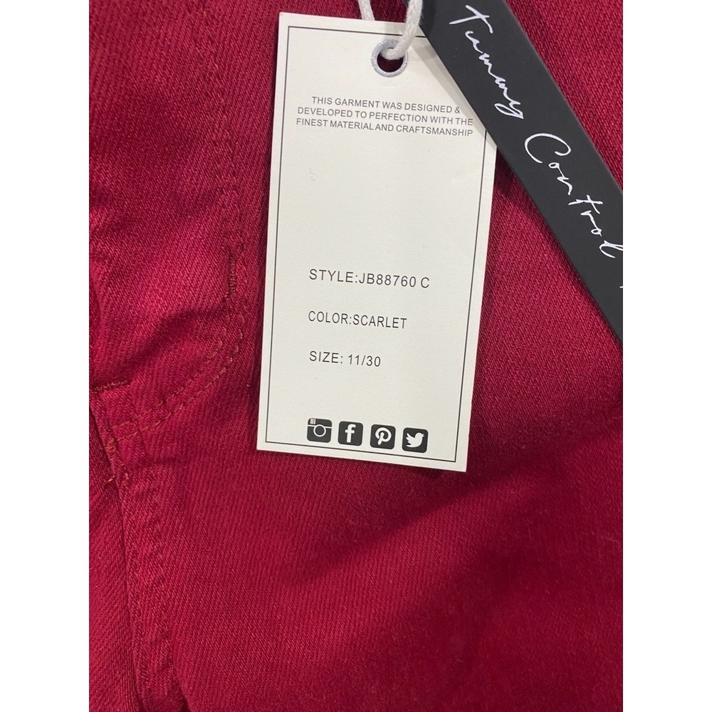 Judy Blue Jeans‎ Womens Size 11/30 Red Skinny Fit High Waist Tummy Control NWT - Picture 7 of 12